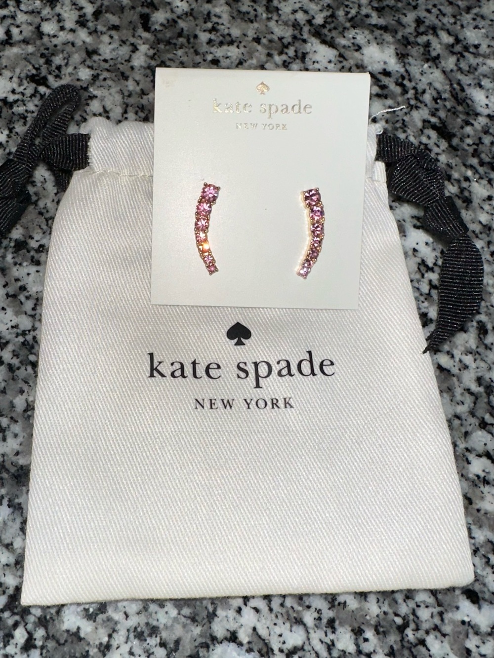 NWT Kate Spade Pink and Gold Earrings with Dusty
